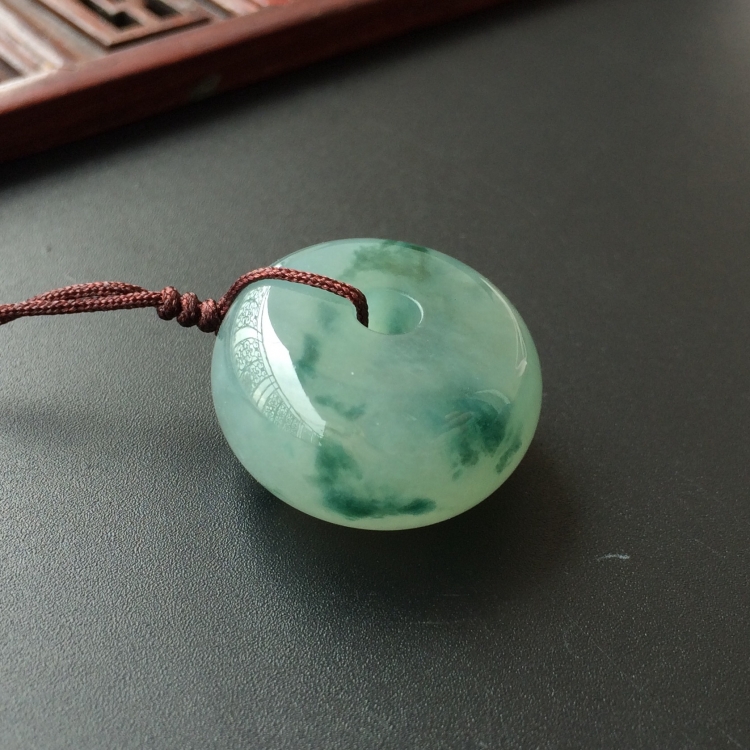 (超值推荐)冰种飘花平安扣挂件