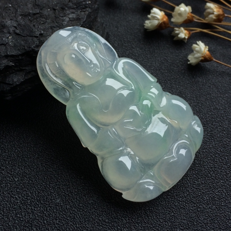 （超值推荐）冰种飘花观音挂件