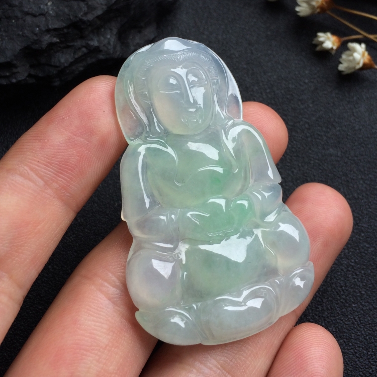 （超值推荐）冰种飘花观音挂件