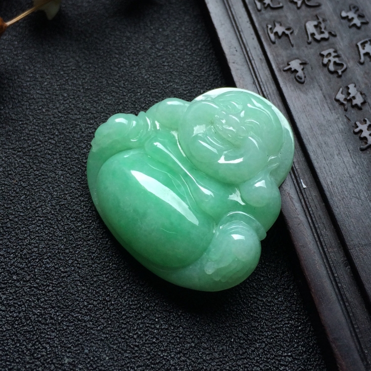 （超值推荐）糯冰种绿晴水玉佛挂件