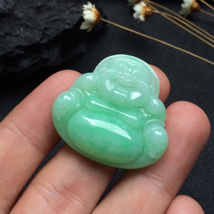 （超值推荐）糯冰种绿晴水玉佛挂件