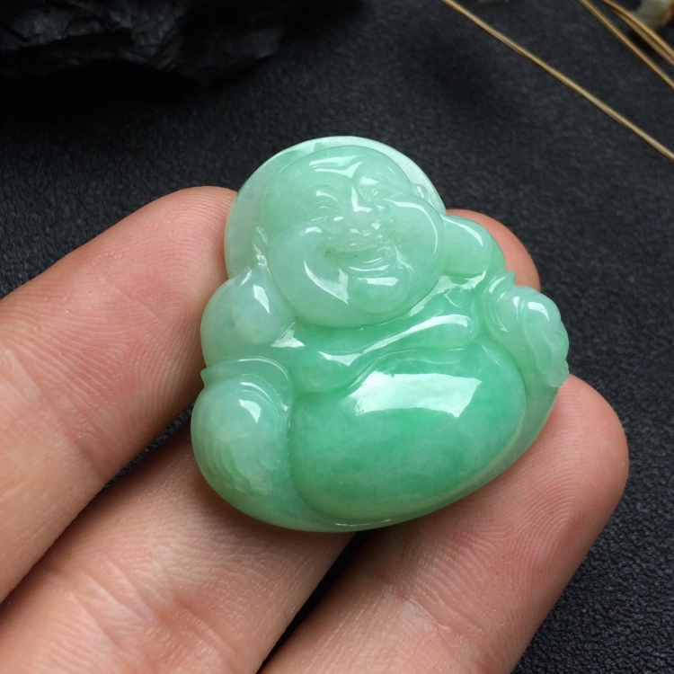 （超值推荐）糯冰种绿晴水玉佛挂件