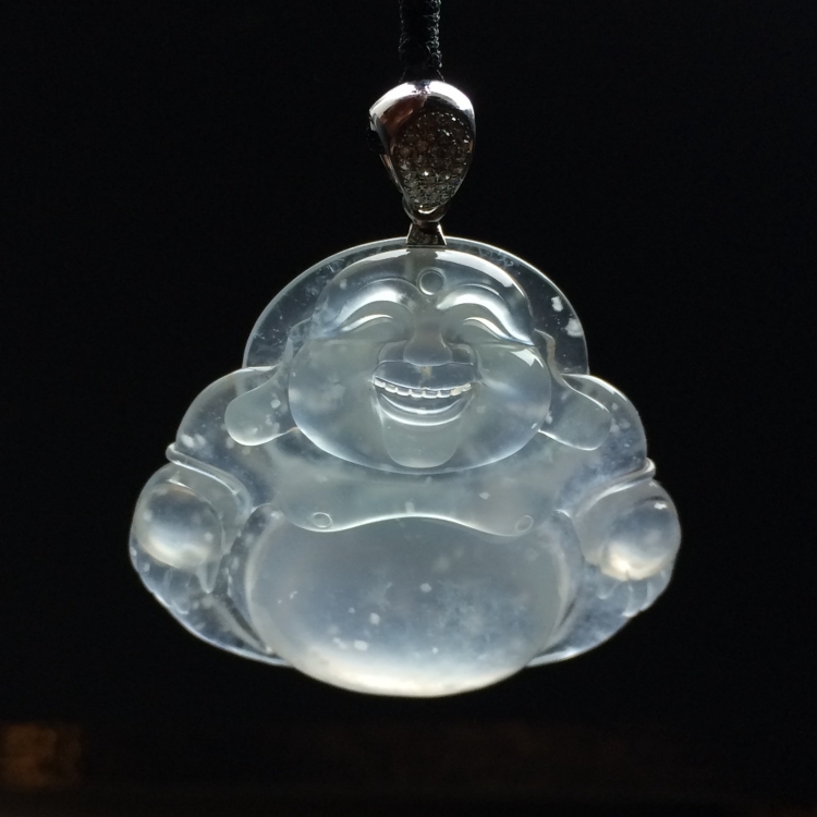 （超值推荐）冰玻种淡晴水玉佛挂件