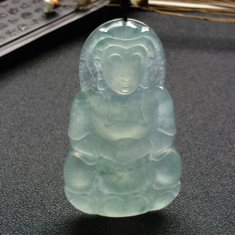（超值推荐）冰种略飘花观音挂件