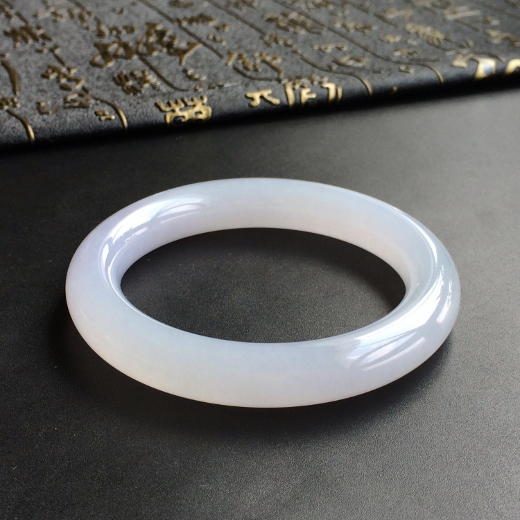 (超值推荐)糯冰种淡紫罗兰圆条手镯(57.2mm)