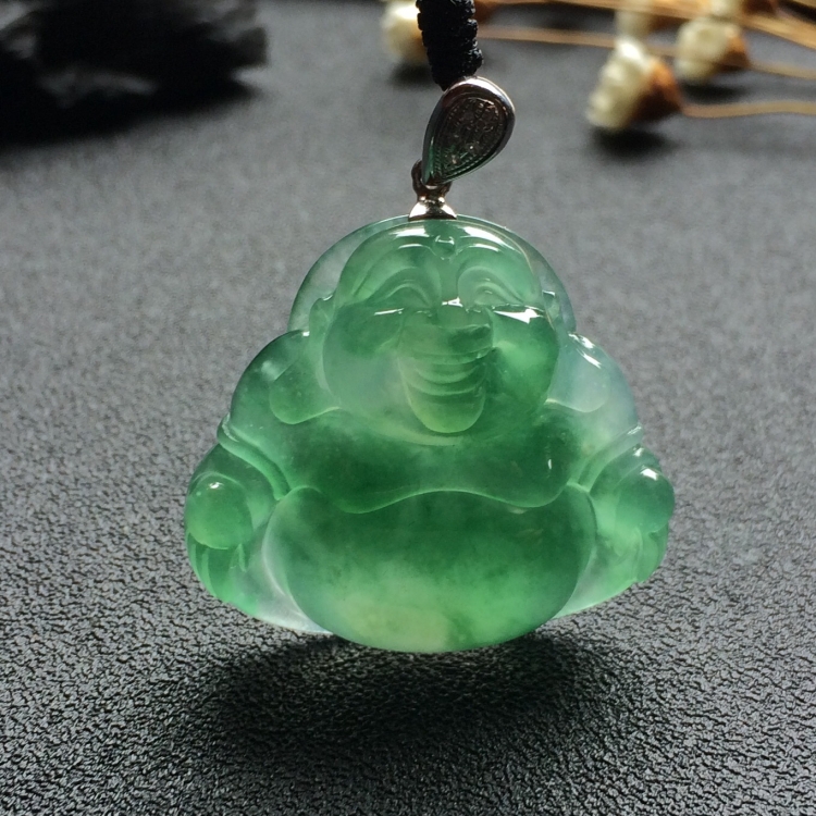 （超值推荐）冰种飘花玉佛挂件