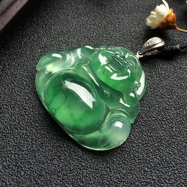 （超值推荐）冰种飘花玉佛挂件