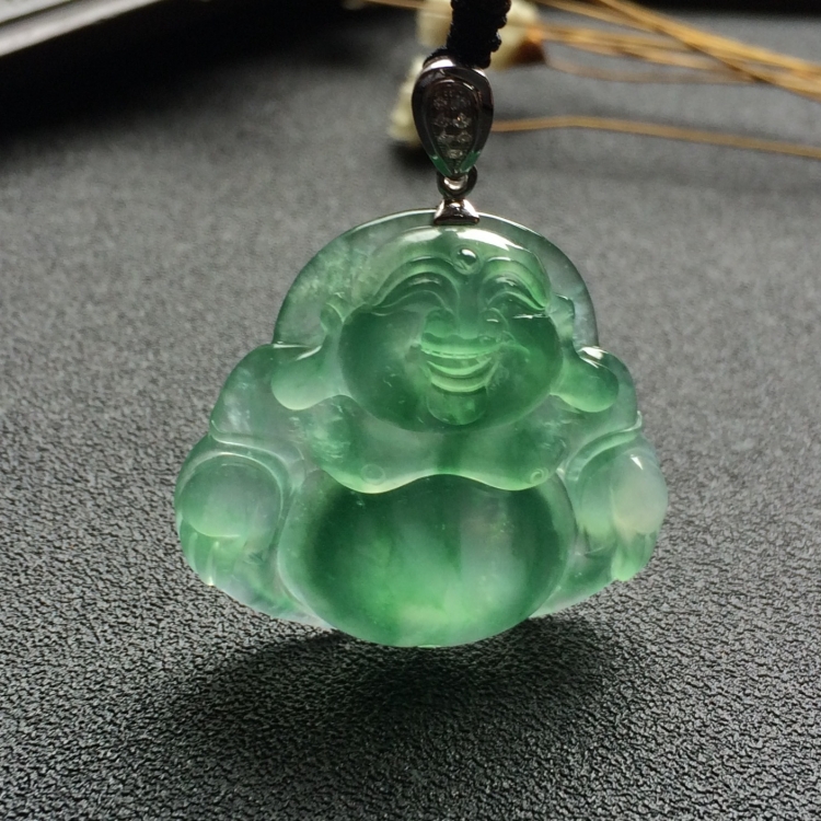 （超值推荐）冰种飘花玉佛挂件