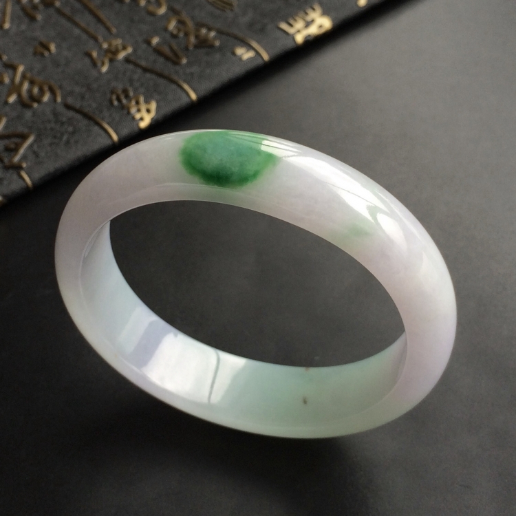 (超值推荐)糯冰种淡紫罗兰略飘花贵妃镯(56mm-50.2mm)
