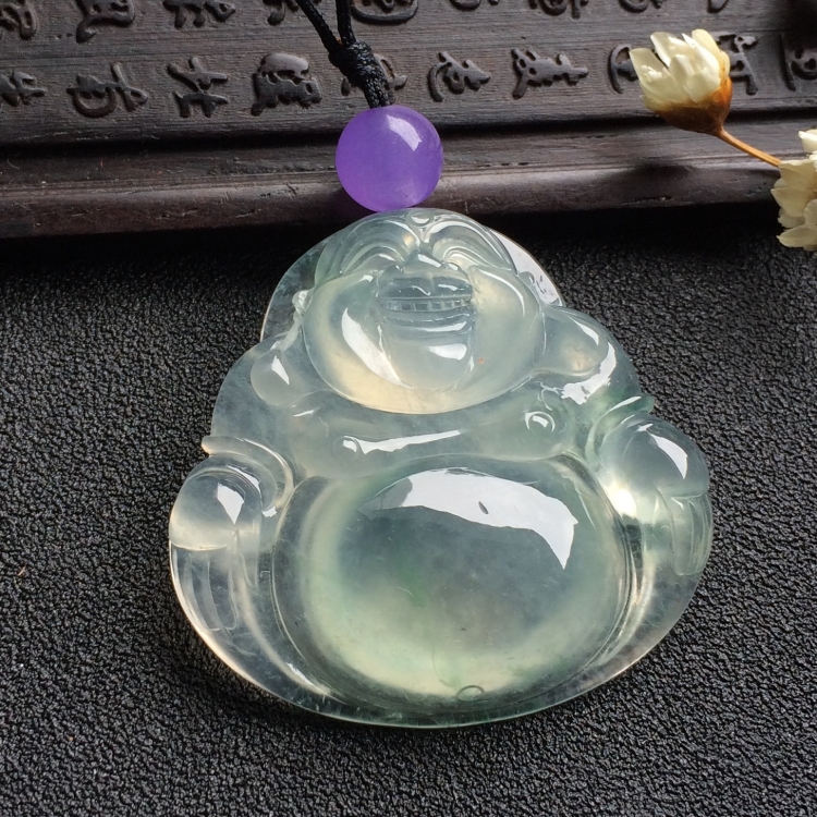（超值推荐）冰种略飘花玉佛挂件
