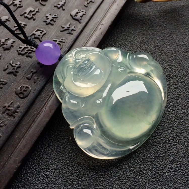 （超值推荐）冰种略飘花玉佛挂件