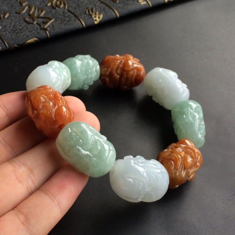 (超值推荐)糯冰种晴水/红翡罗汉头手链