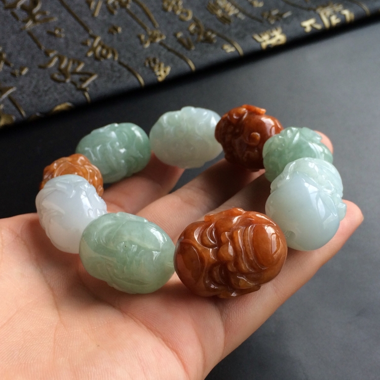 (超值推荐)糯冰种晴水/红翡罗汉头手链
