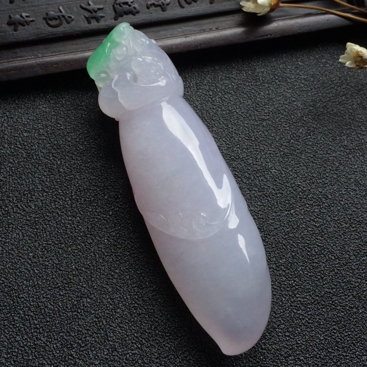 （超值推荐）糯冰种春带彩福瓜挂件