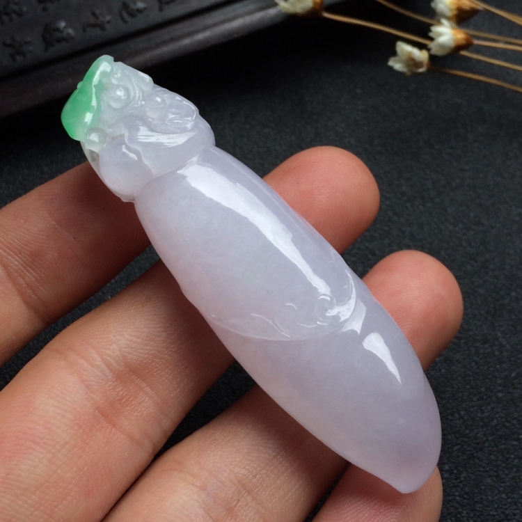 （超值推荐）糯冰种春带彩福瓜挂件