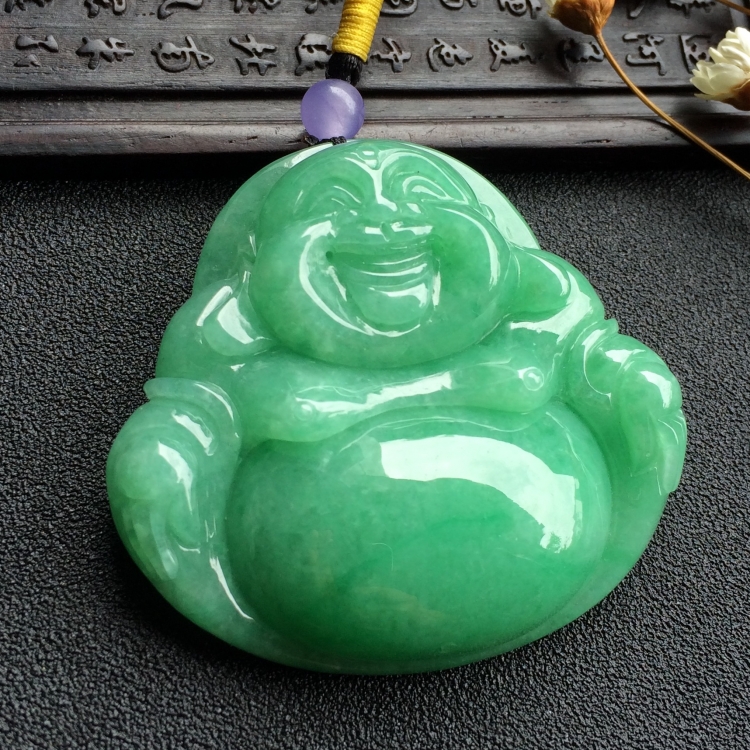 （超值推荐）糯冰种豆色玉佛挂件