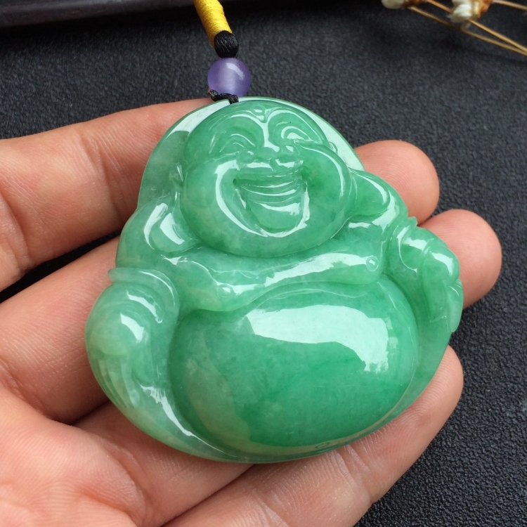 （超值推荐）糯冰种豆色玉佛挂件