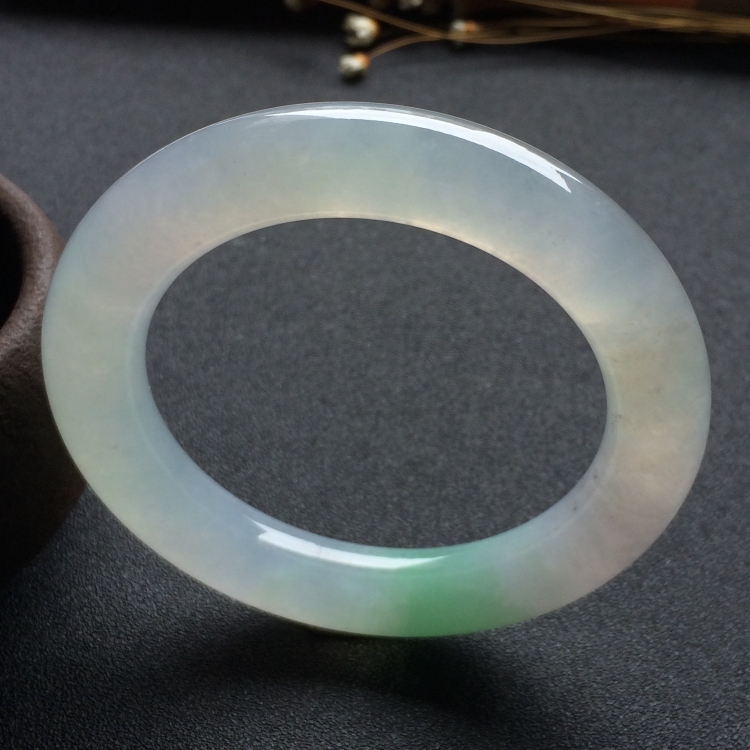 （超值推荐）冰种晴水圆条手镯（55.6mm）