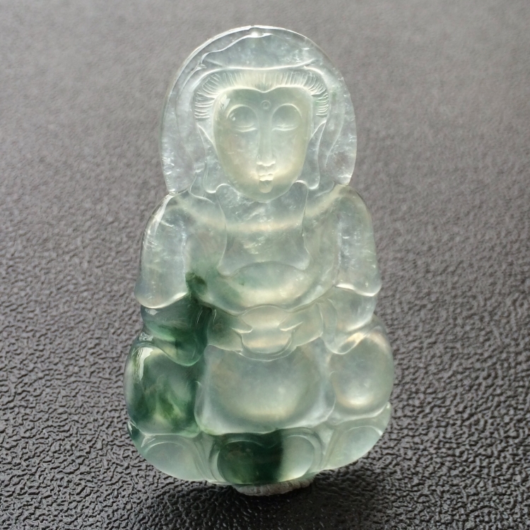 (超值推荐)冰种飘花观音挂件