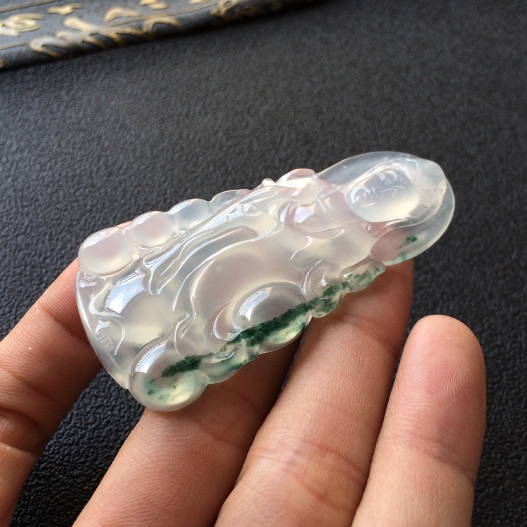 (超值推荐)冰种飘花站观音挂件