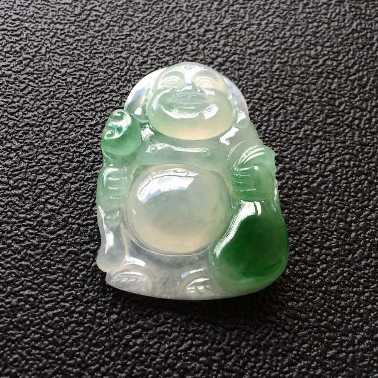 (超值推荐)冰种飘花布袋和尚挂件