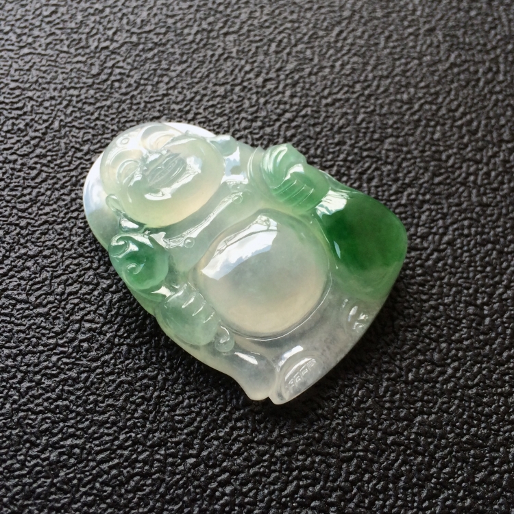 (超值推荐)冰种飘花布袋和尚挂件