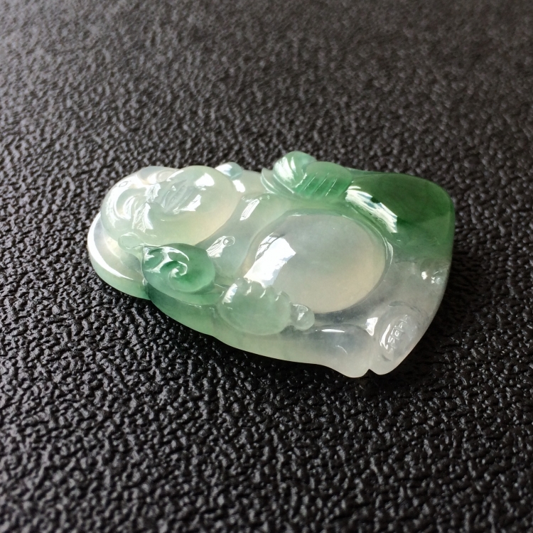 (超值推荐)冰种飘花布袋和尚挂件