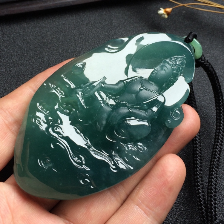 （超值推荐）冰种蓝水观音挂件