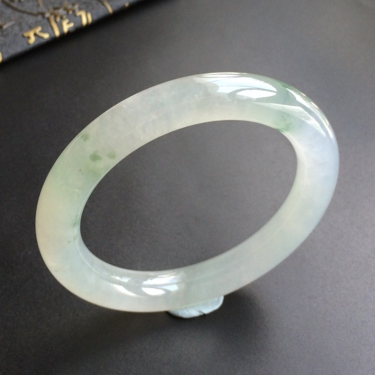 (超值推荐)冰种飘花圆条手镯(57.5mm)