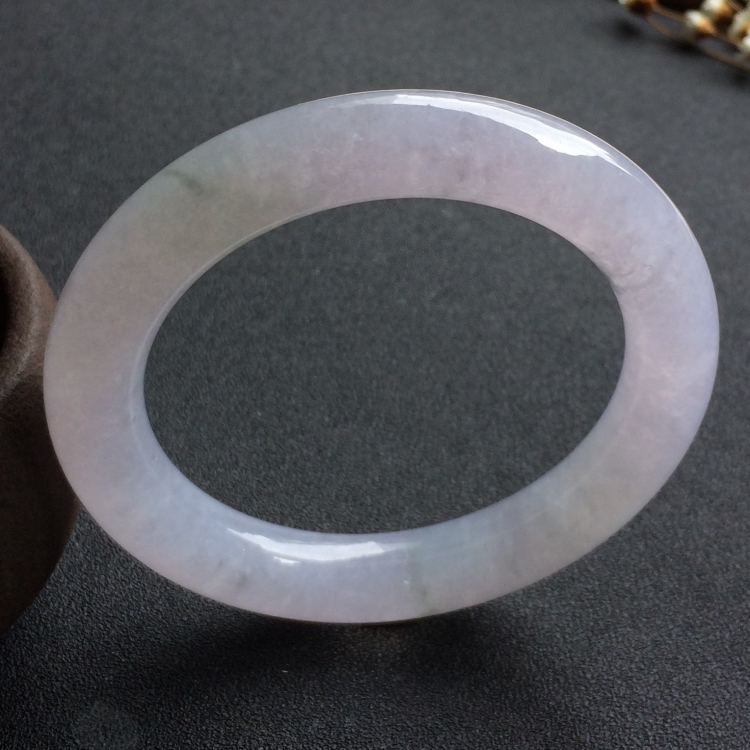 （超值推荐）糯冰种淡紫罗兰圆条手镯（58.5mm）