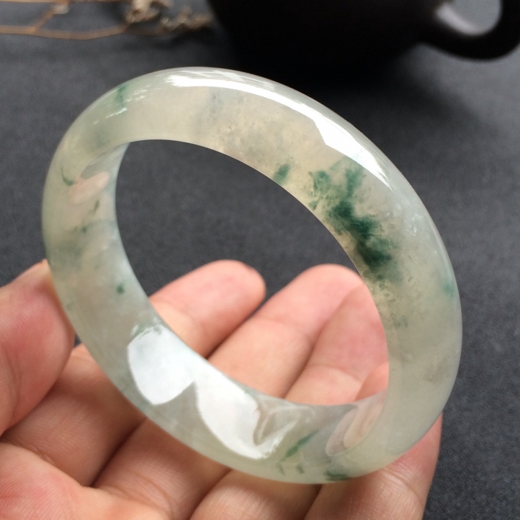 （超值推荐）冰种飘花手镯（54mm）