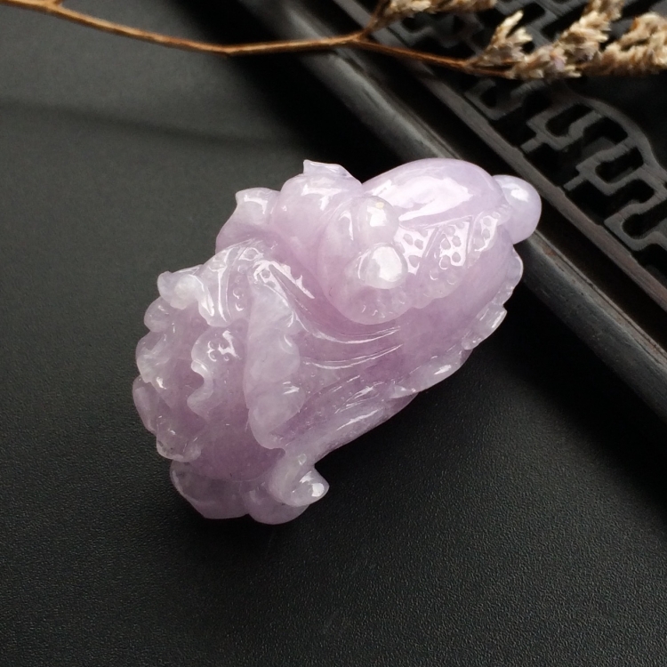 （超值推荐）糯冰种紫罗兰白菜挂件