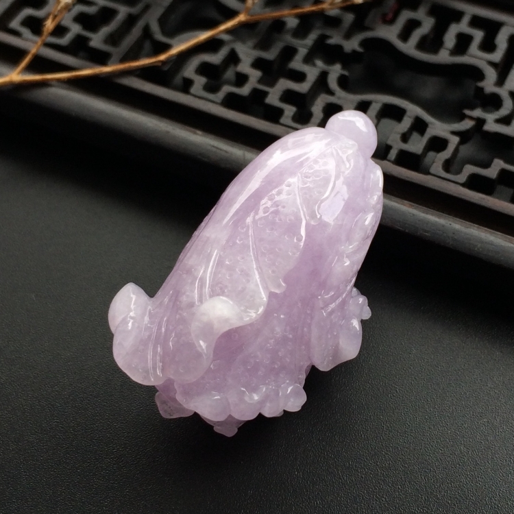 （超值推荐）糯冰种紫罗兰白菜挂件