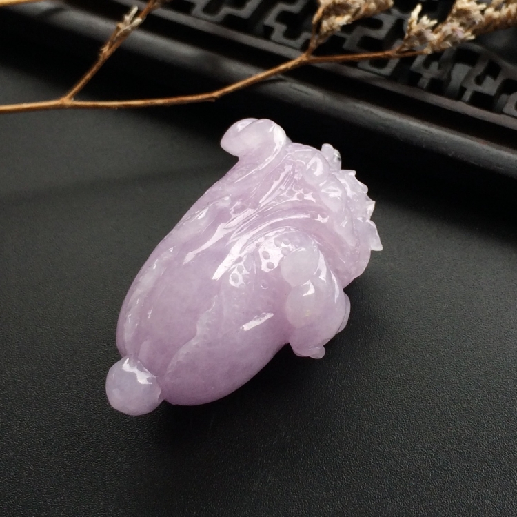 （超值推荐）糯冰种紫罗兰白菜挂件