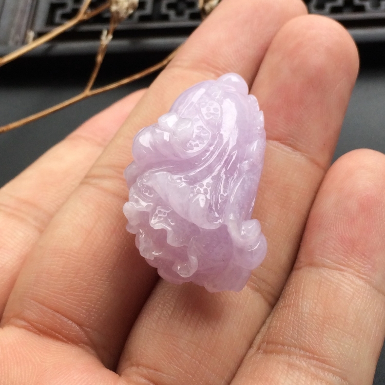 （超值推荐）糯冰种紫罗兰白菜挂件
