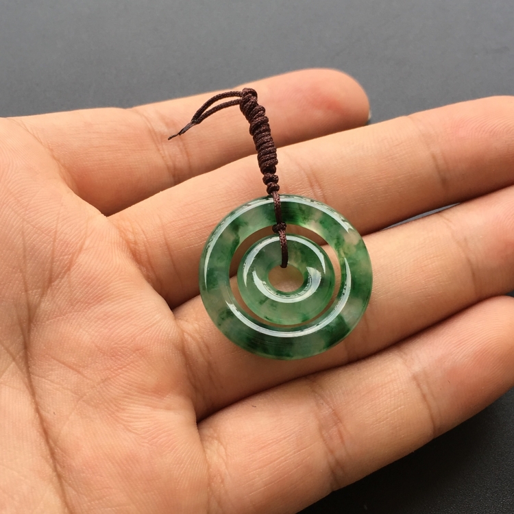 (超值推荐)冰种飘花平安环挂件