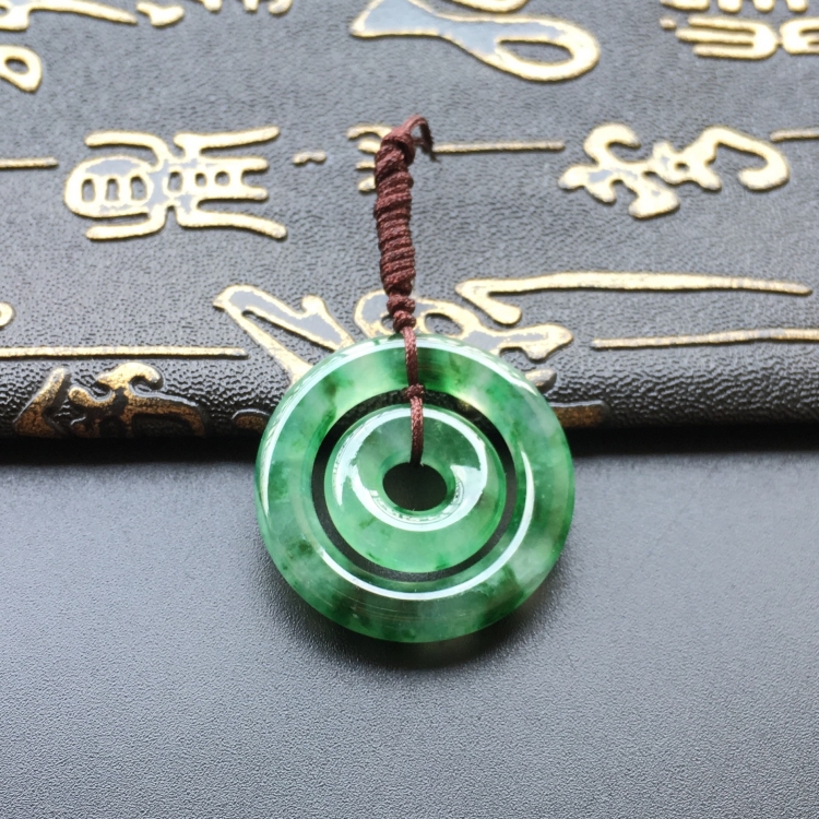 (超值推荐)冰种飘花平安环挂件