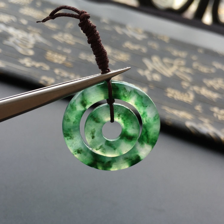(超值推荐)冰种飘花平安环挂件