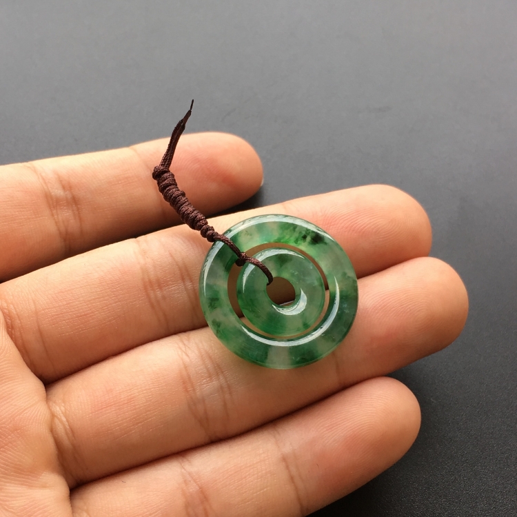 (超值推荐)冰种飘花平安环挂件