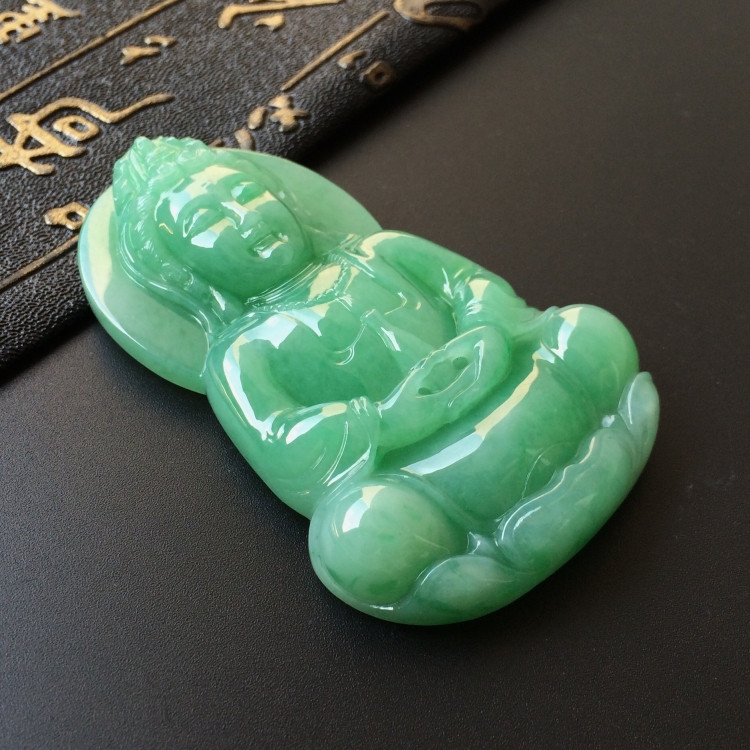 (超值推荐)糯冰种豆色观音挂件