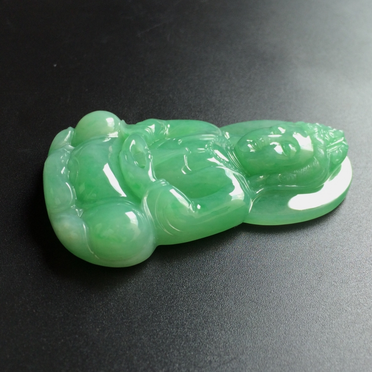 (超值推荐)糯冰种豆色观音挂件