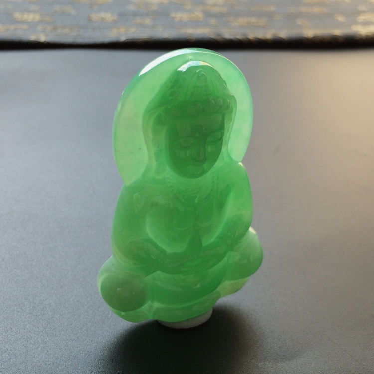 (超值推荐)糯冰种豆色观音挂件