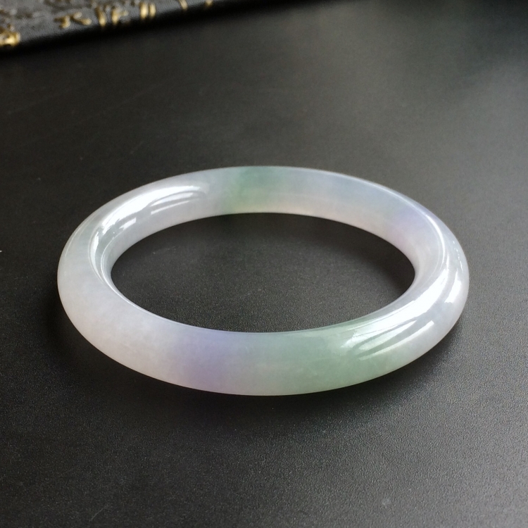 (超值推荐)糯冰种紫罗兰晴水圆条手镯(52.7mm)