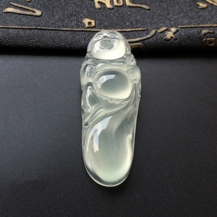 (超值推荐)冰种淡晴水布袋佛挂件