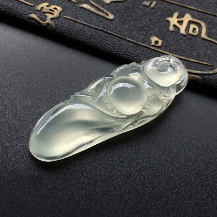 (超值推荐)冰种淡晴水布袋佛挂件