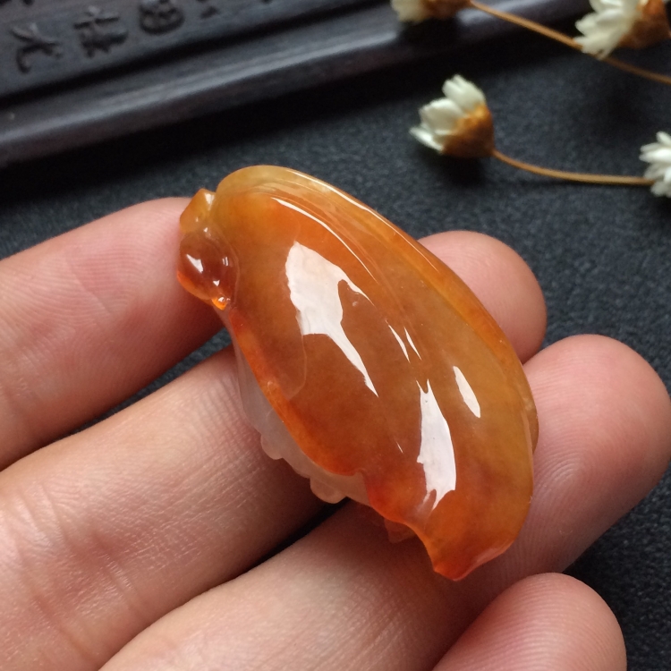 （超值推荐）糯冰种褐黄翡一品清廉挂件