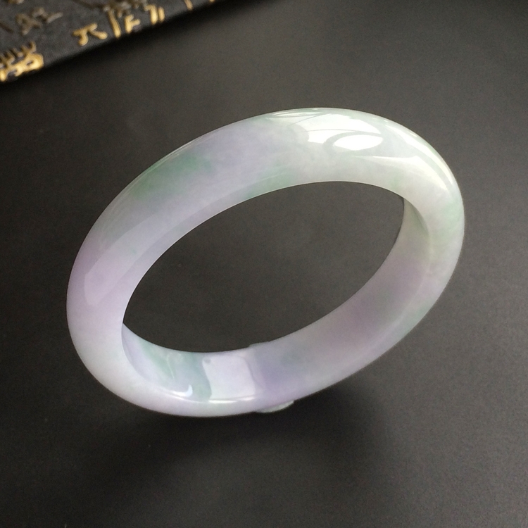 (超值推荐)糯冰种紫罗兰飘花手镯(58.5mm)