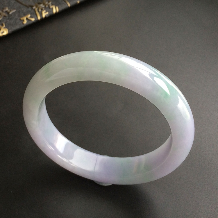 (超值推荐)糯冰种紫罗兰飘花手镯(58.5mm)