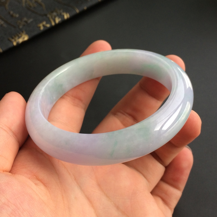 (超值推荐)糯冰种紫罗兰飘花手镯(58.5mm)