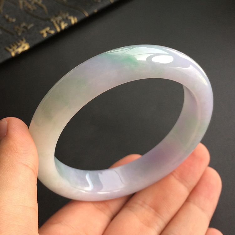 (超值推荐)糯冰种紫罗兰飘花手镯(58.5mm)